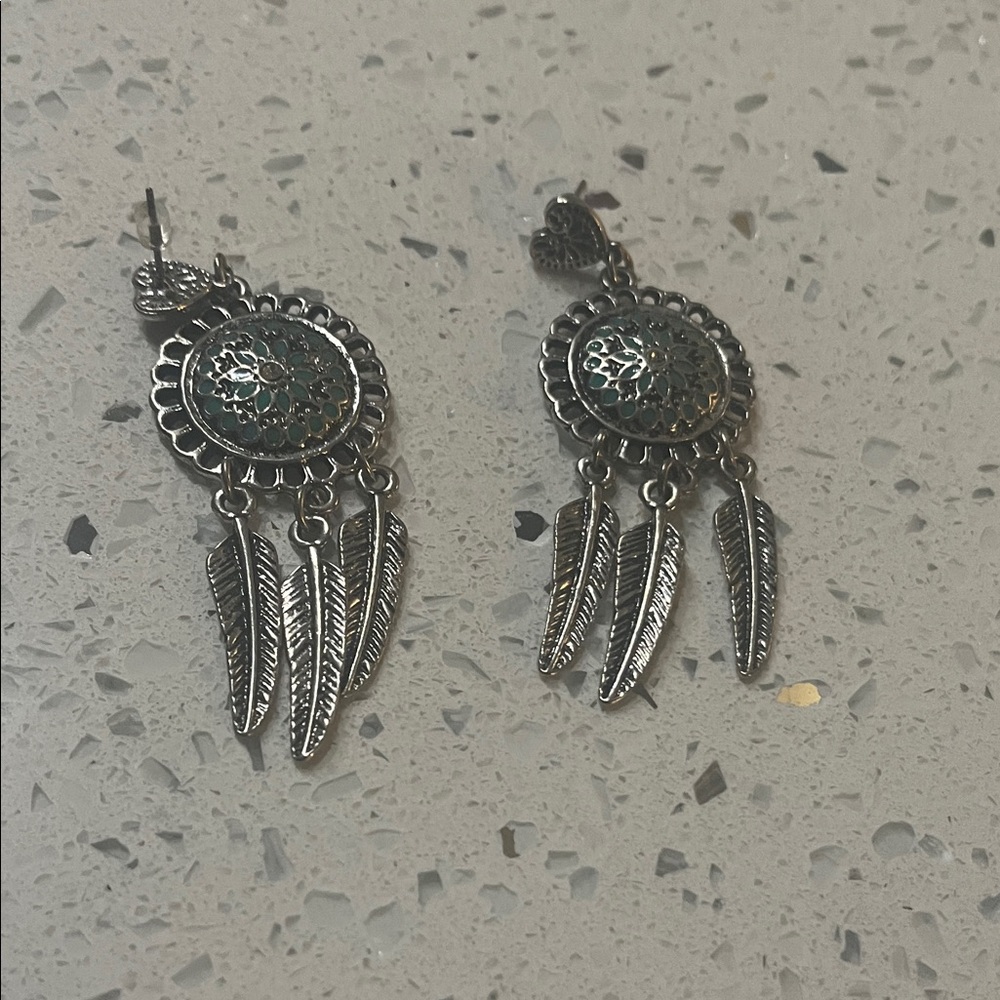 Silver Dreamcatcher Earrings